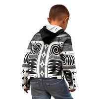 Japanese Indigenous Kid Hoodie Jomon Tribal Inspired Black