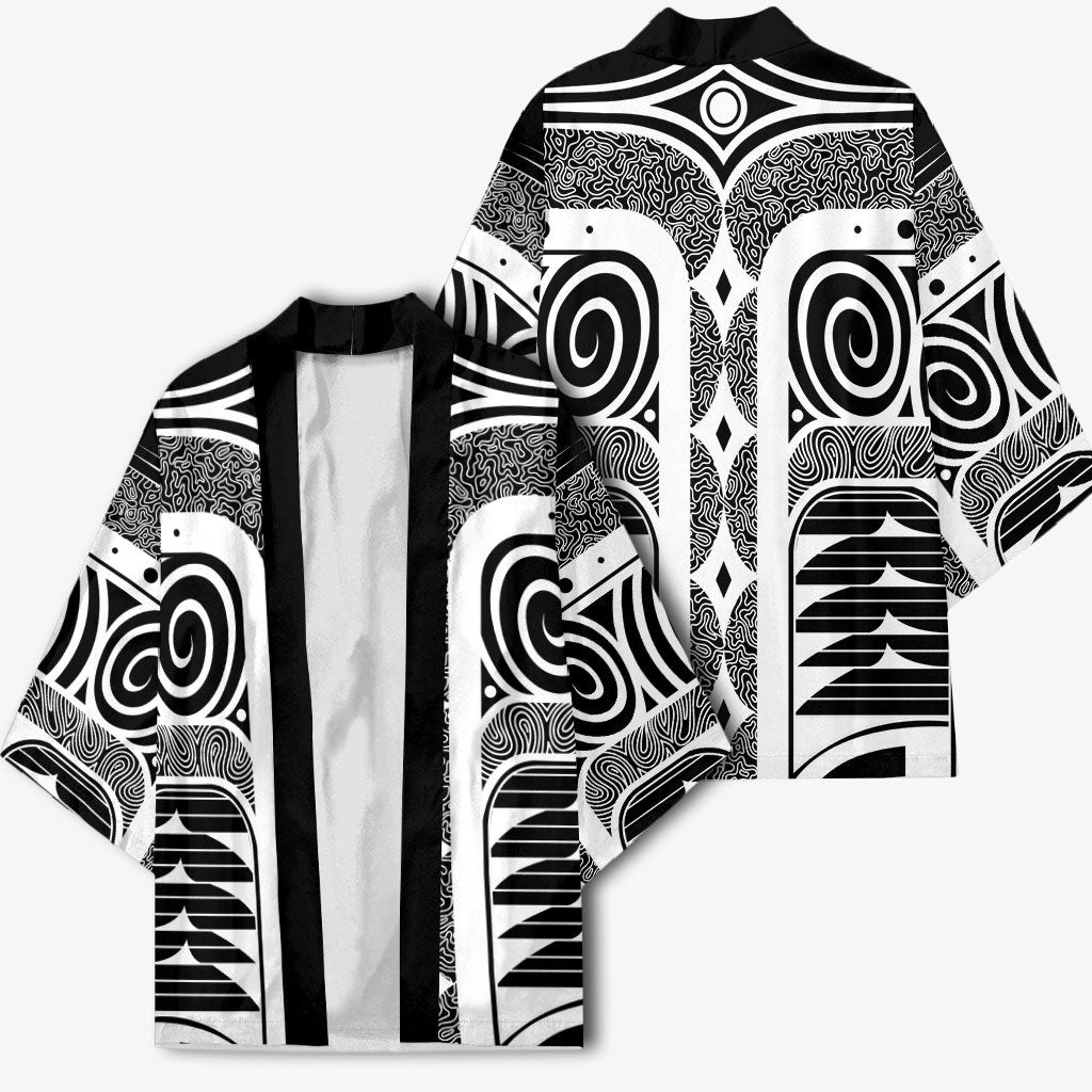 Japanese Indigenous Kimono Jomon Tribal Inspired Black