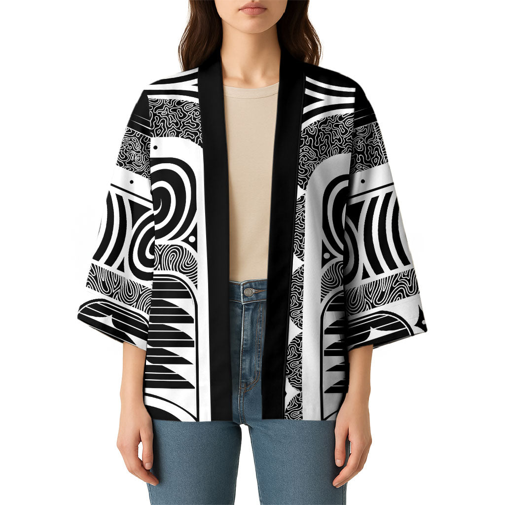 Japanese Indigenous Kimono Jomon Tribal Inspired Black