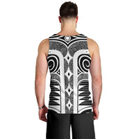 Japanese Indigenous Men Tank Top Jomon Tribal Inspired Black