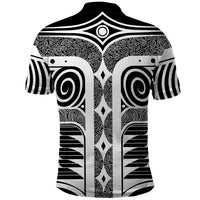 Japanese Indigenous Polo Shirt Jomon Tribal Inspired Black