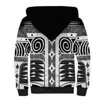 Japanese Indigenous Sherpa Hoodie Jomon Tribal Inspired Black