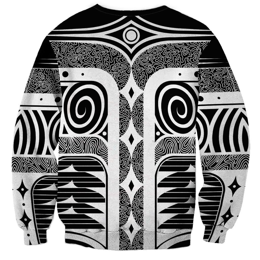 Japanese Indigenous Sweatshirt Jomon Tribal Inspired Black