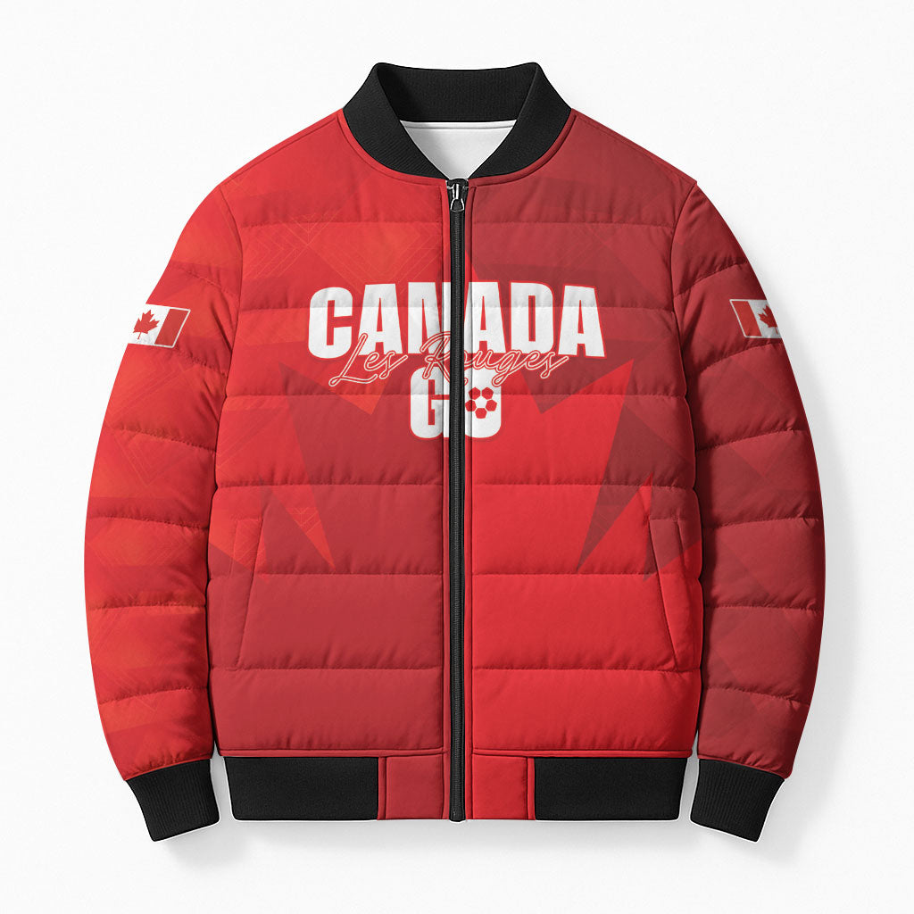 Custom Canada Football 2026 Bomber Puffer Jacket Les Rouges Making History