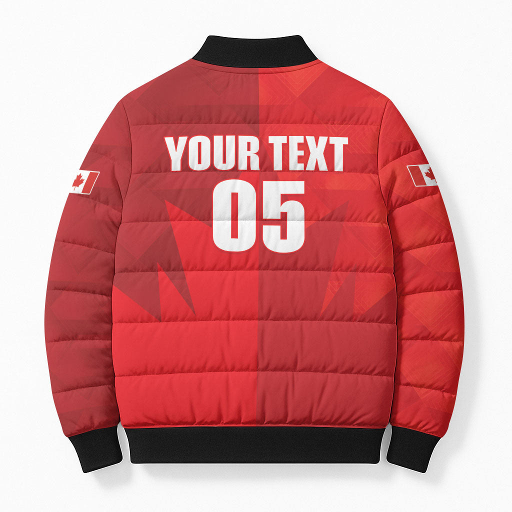 Custom Canada Football 2026 Bomber Puffer Jacket Les Rouges Making History