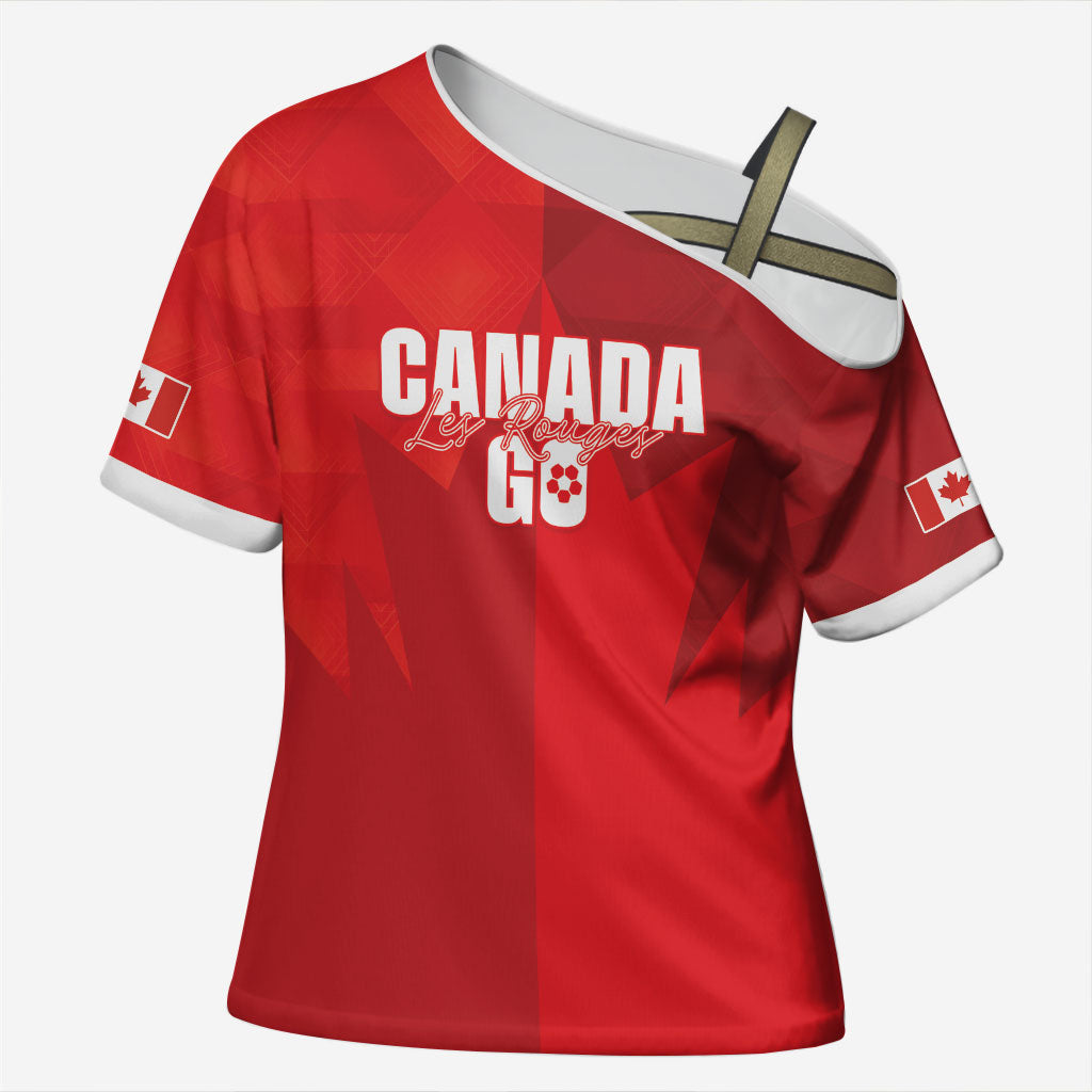 Custom Canada Football 2026 Cross Shoulder Shirt Les Rouges Making History
