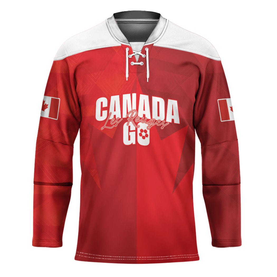 Custom Canada Football 2026 Hockey Jersey Les Rouges Making History