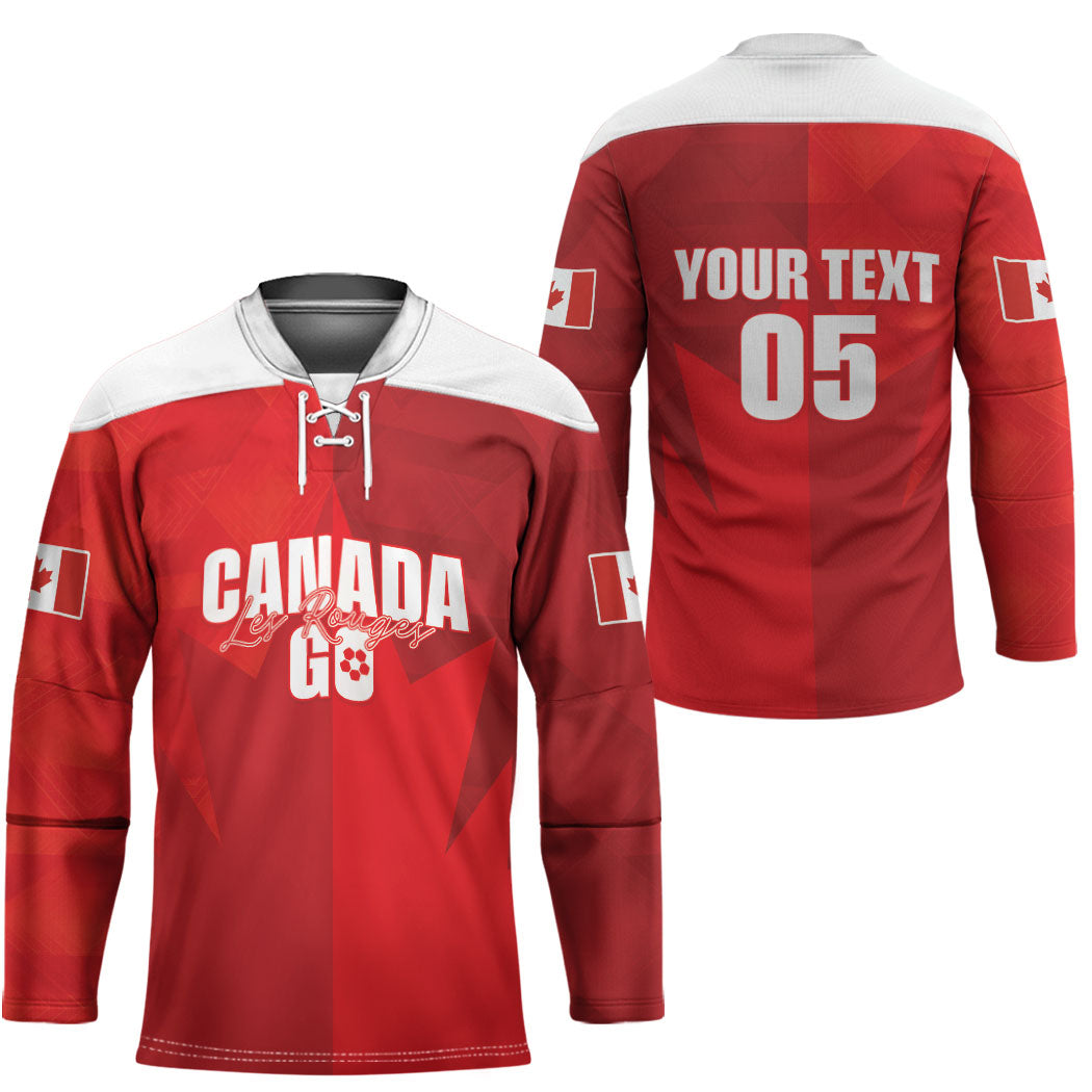 Custom Canada Football 2026 Hockey Jersey Les Rouges Making History