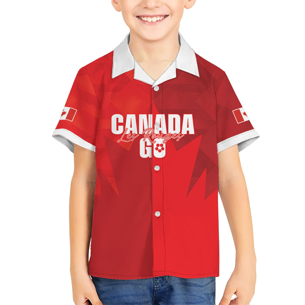 Custom Canada Football 2026 Kid Hawaiian Shirt Les Rouges Making History
