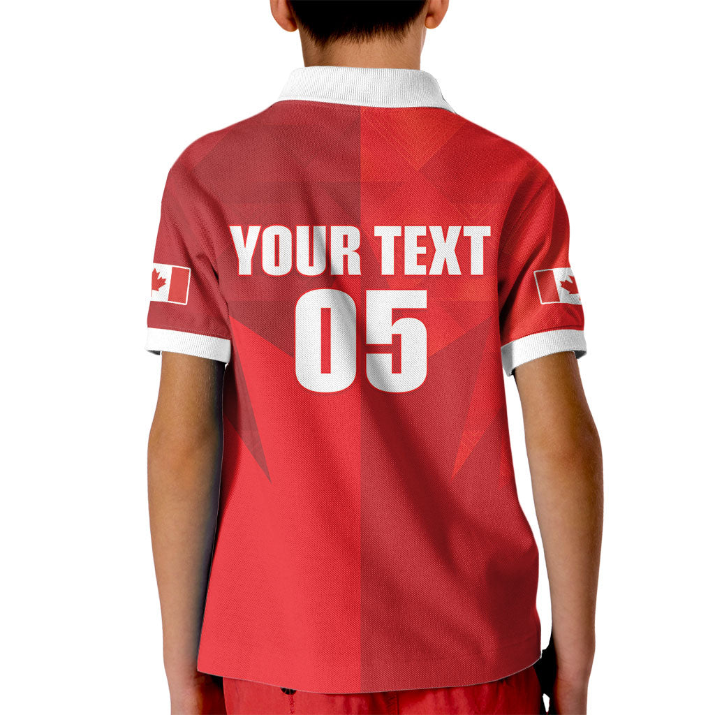Custom Canada Football 2026 Kid Polo Shirt Les Rouges Making History