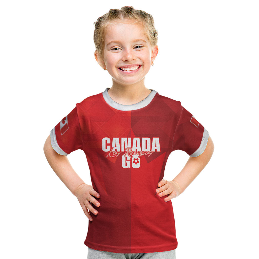 Custom Canada Football 2026 Kid T Shirt Les Rouges Making History
