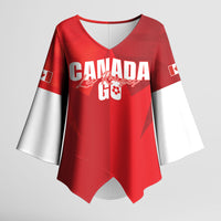 Custom Canada Football 2026 Kimono Sleeve Blouse Les Rouges Making History