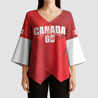 Custom Canada Football 2026 Kimono Sleeve Blouse Les Rouges Making History