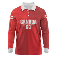 Custom Canada Football 2026 Long Sleeve Polo Shirt Les Rouges Making History
