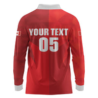 Custom Canada Football 2026 Long Sleeve Polo Shirt Les Rouges Making History