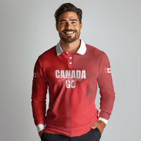 Custom Canada Football 2026 Long Sleeve Polo Shirt Les Rouges Making History