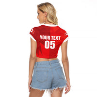 Custom Canada Football 2026 Raglan Cropped T Shirt Les Rouges Making History