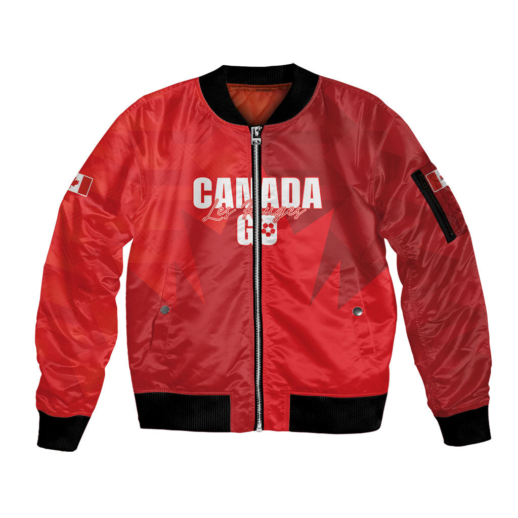 Custom Canada Football 2026 Sleeve Zip Bomber Jacket Les Rouges Making History