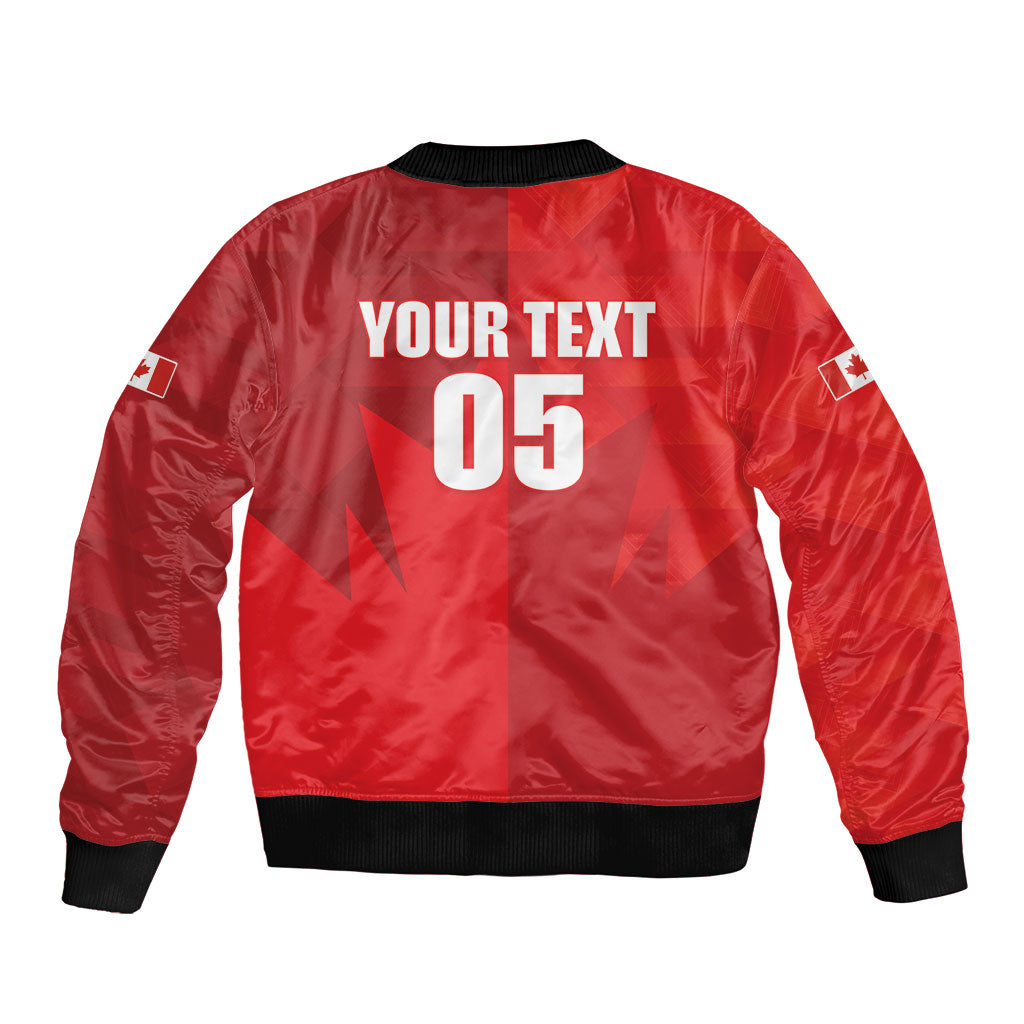 Custom Canada Football 2026 Sleeve Zip Bomber Jacket Les Rouges Making History