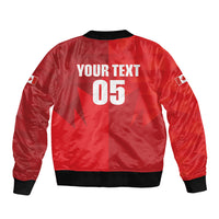 Custom Canada Football 2026 Sleeve Zip Bomber Jacket Les Rouges Making History