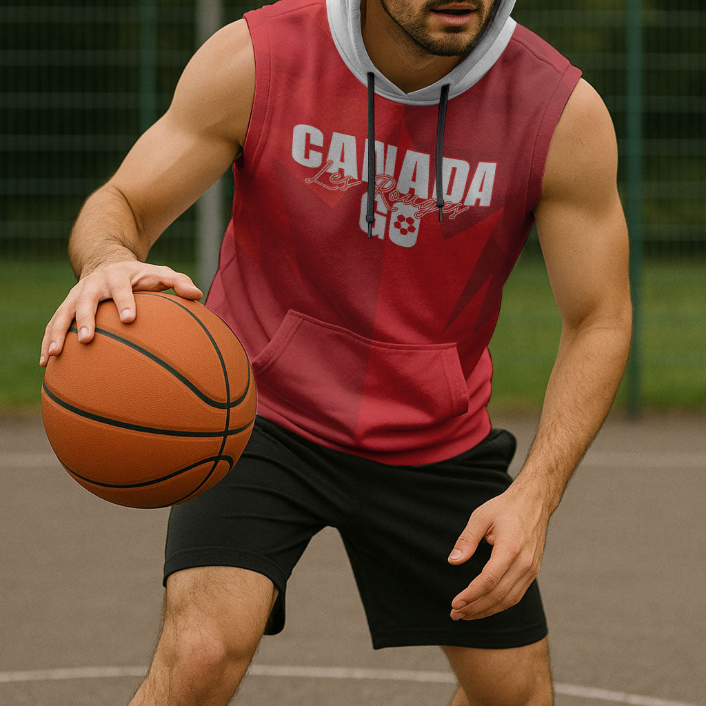 Custom Canada Football 2026 Sleeveless Hoodie Les Rouges Making History