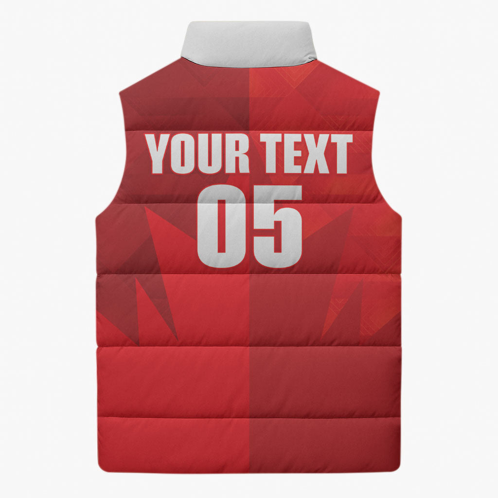 Custom Canada Football 2026 Sleeveless Puffer Jacket Les Rouges Making History