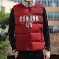 Custom Canada Football 2026 Sleeveless Puffer Jacket Les Rouges Making History