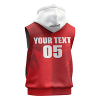 Custom Canada Football 2026 Sleeveless Zip Hoodie Les Rouges Making History