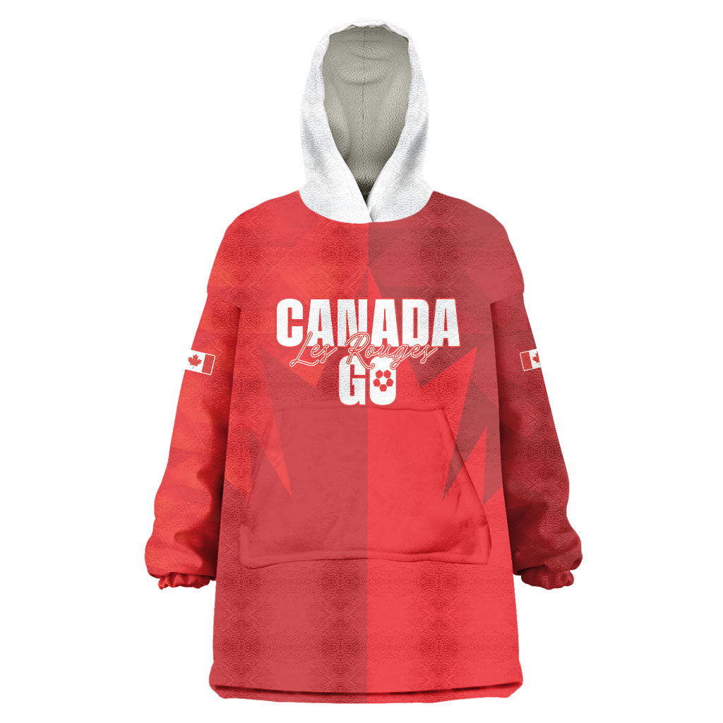 Custom Canada Football 2026 Wearable Blanket Hoodie Les Rouges Making History
