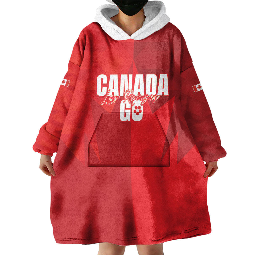 Custom Canada Football 2026 Wearable Blanket Hoodie Les Rouges Making History