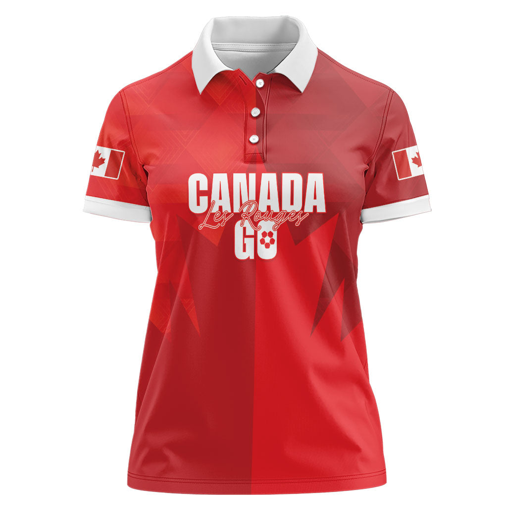Custom Canada Football 2026 Women Polo Shirt Les Rouges Making History