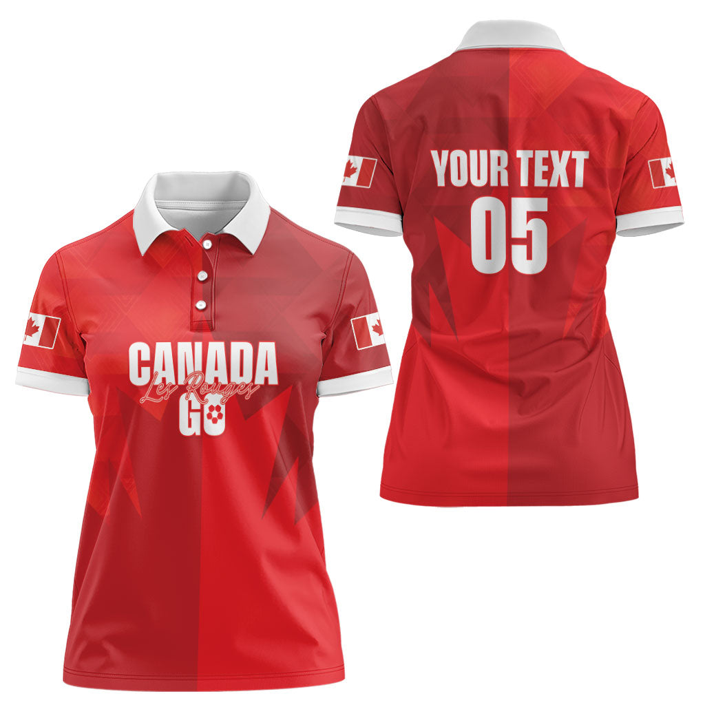 Custom Canada Football 2026 Women Polo Shirt Les Rouges Making History