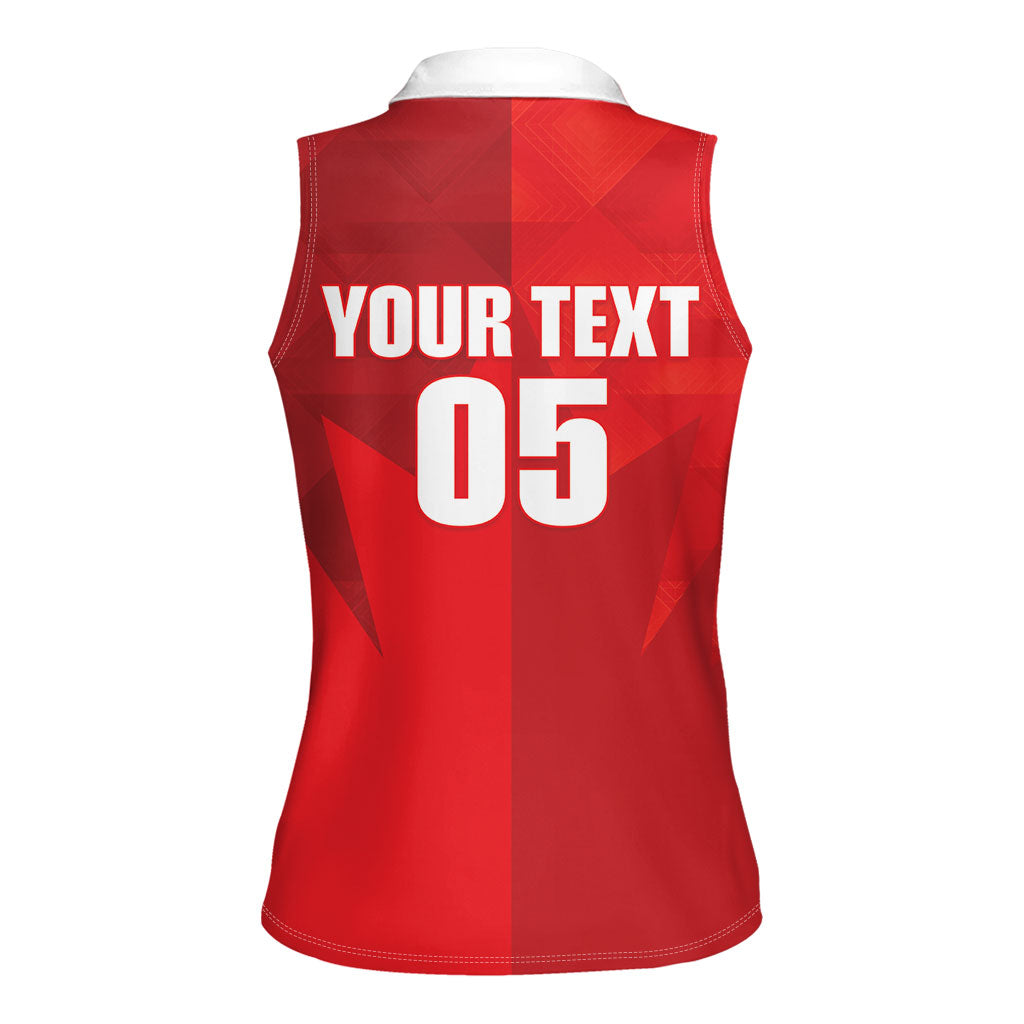 Custom Canada Football 2026 Women Sleeveless Polo Shirt Les Rouges Making History