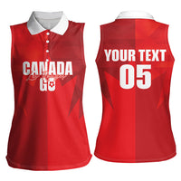 Custom Canada Football 2026 Women Sleeveless Polo Shirt Les Rouges Making History