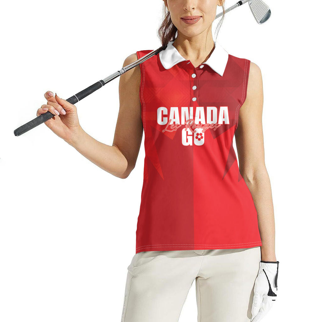 Custom Canada Football 2026 Women Sleeveless Polo Shirt Les Rouges Making History