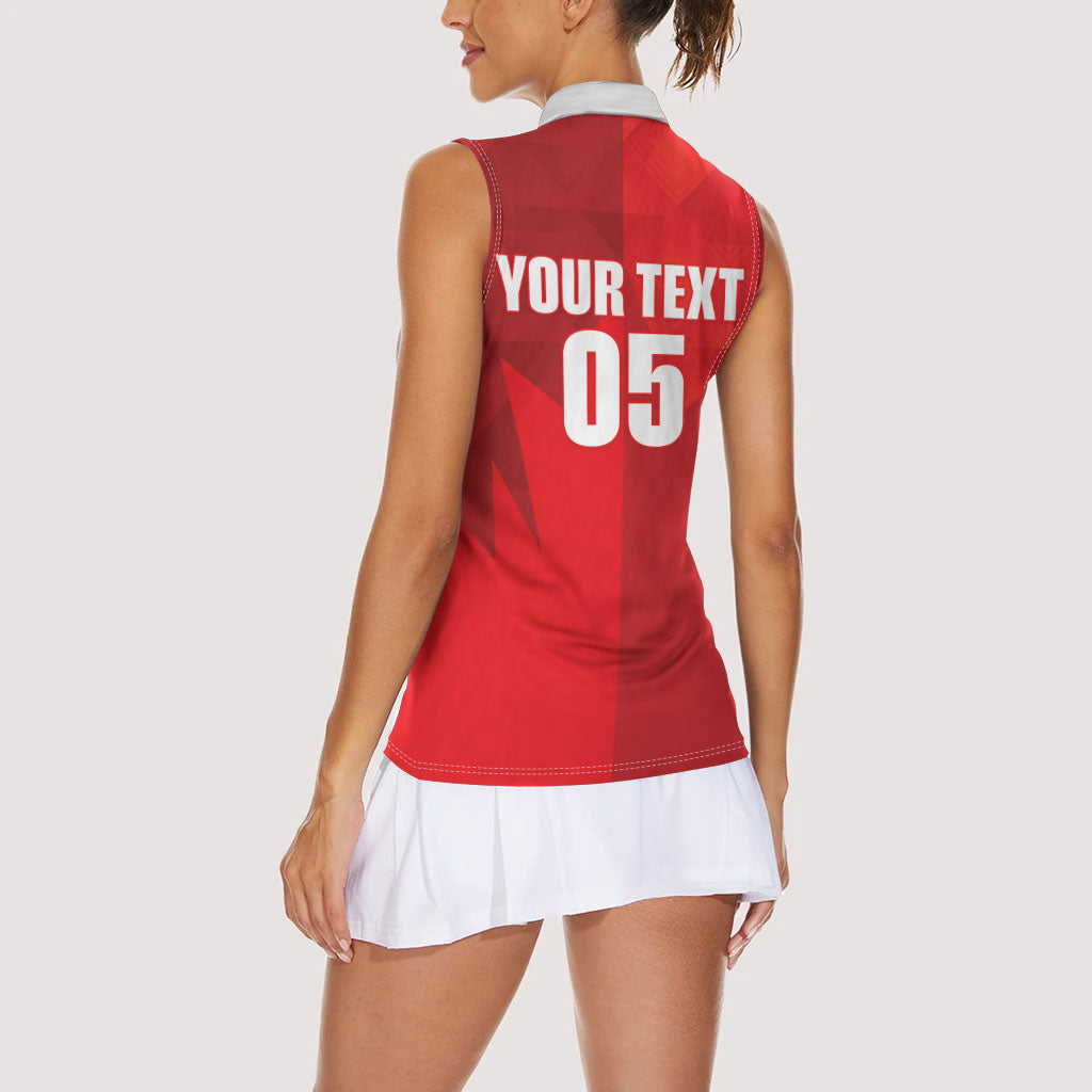 Custom Canada Football 2026 Women Sleeveless Polo Shirt Les Rouges Making History