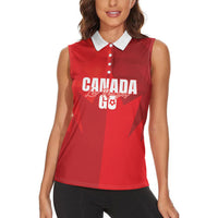 Custom Canada Football 2026 Women Sleeveless Polo Shirt Les Rouges Making History