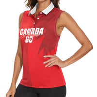 Custom Canada Football 2026 Women Sleeveless Polo Shirt Les Rouges Making History