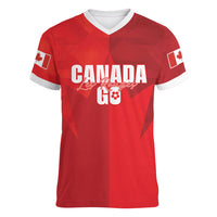 Custom Canada Football 2026 Women V-Neck T-Shirt Les Rouges Making History