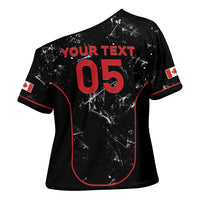 Custom Canada Football 2026 Cross Shoulder Shirt Go Les Rouges