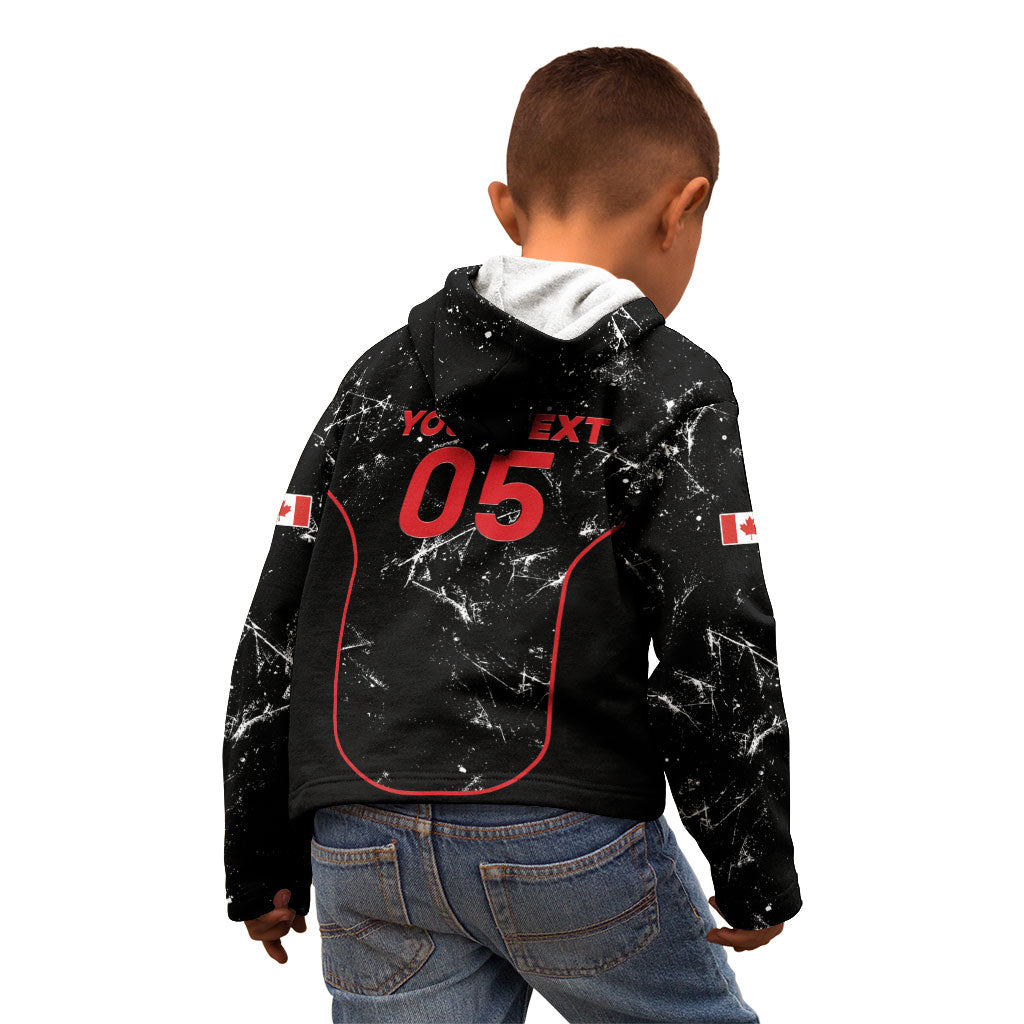 Custom Canada Football 2026 Kid Hoodie Go Les Rouges