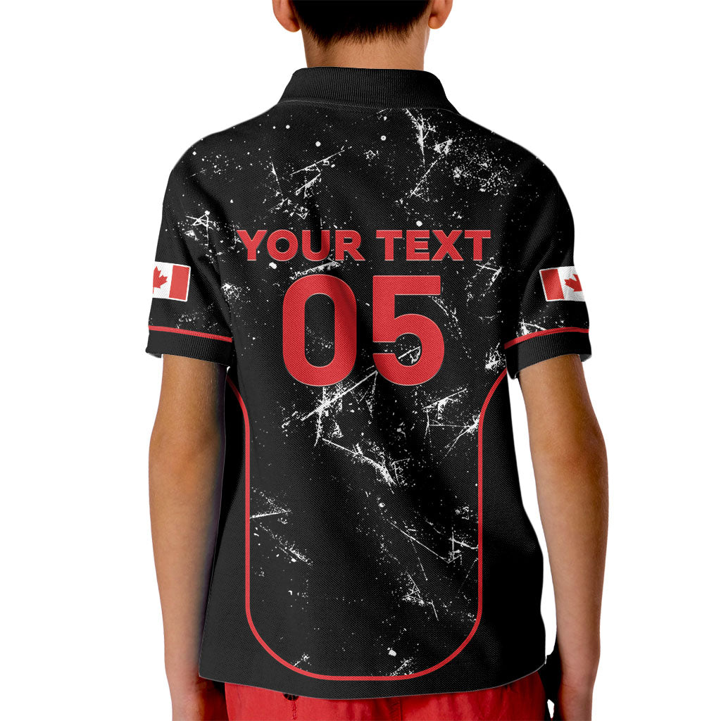 Custom Canada Football 2026 Kid Polo Shirt Go Les Rouges