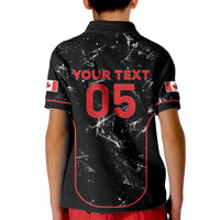 Custom Canada Football 2026 Kid Polo Shirt Go Les Rouges