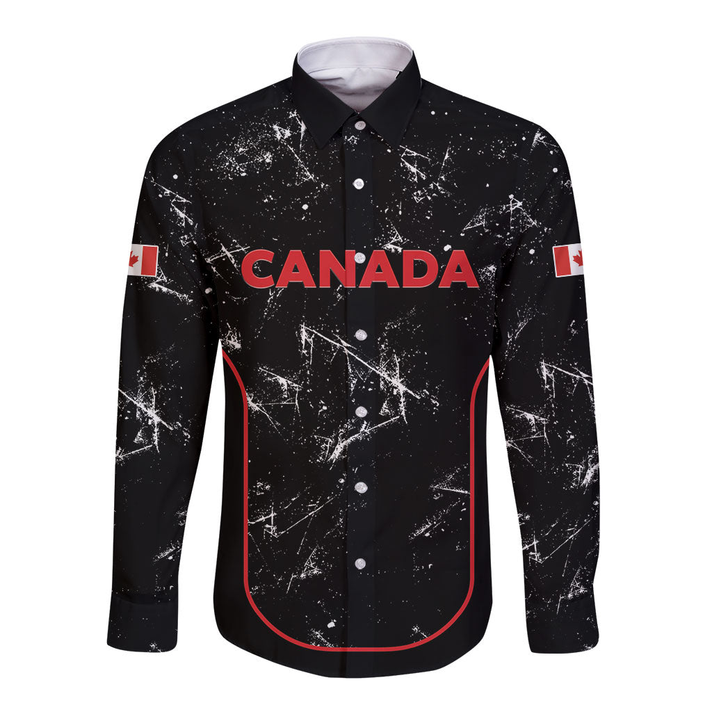 Custom Canada Football 2026 Long Sleeve Button Shirt Go Les Rouges