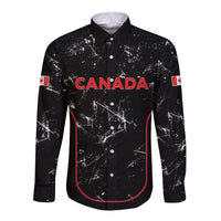 Custom Canada Football 2026 Long Sleeve Button Shirt Go Les Rouges