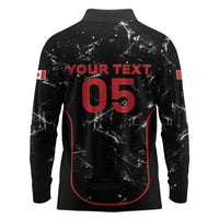 Custom Canada Football 2026 Long Sleeve Polo Shirt Go Les Rouges