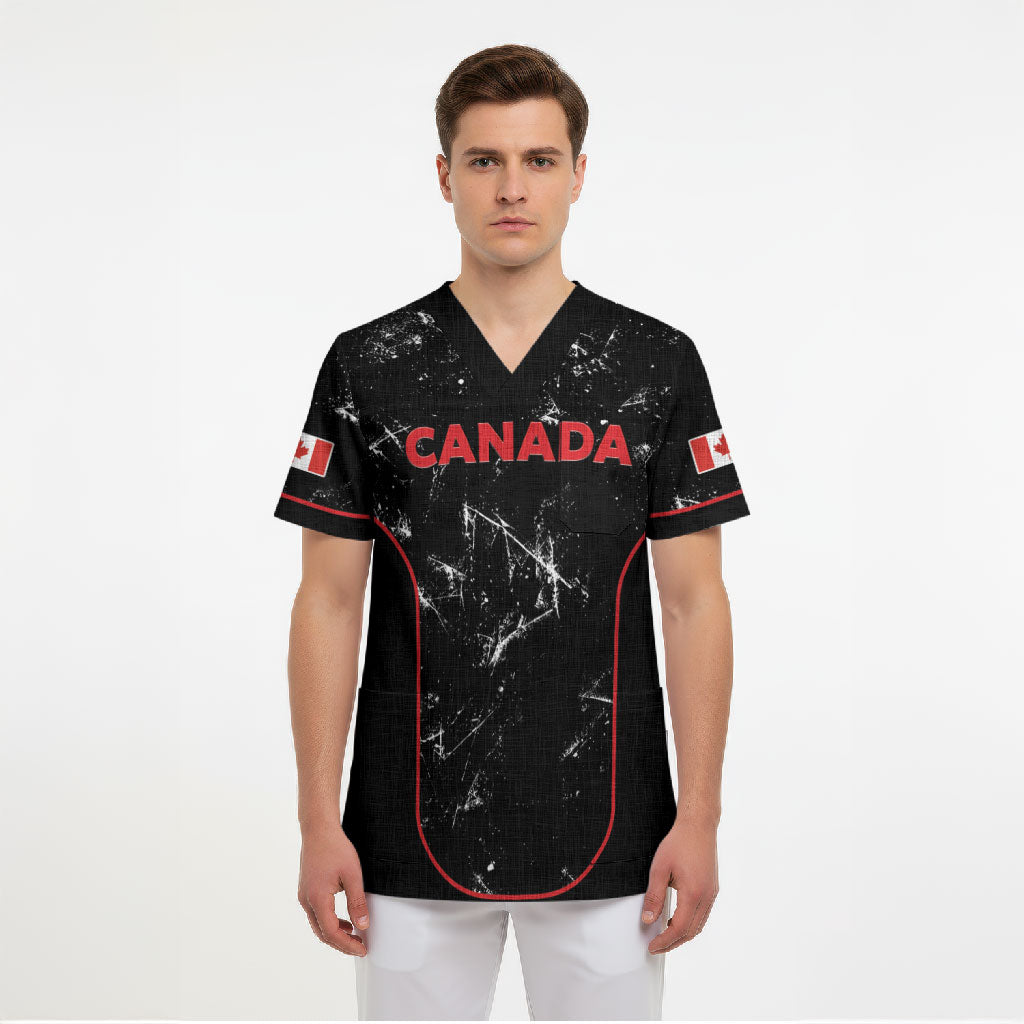 Custom Canada Football 2026 Scrub Top Go Les Rouges