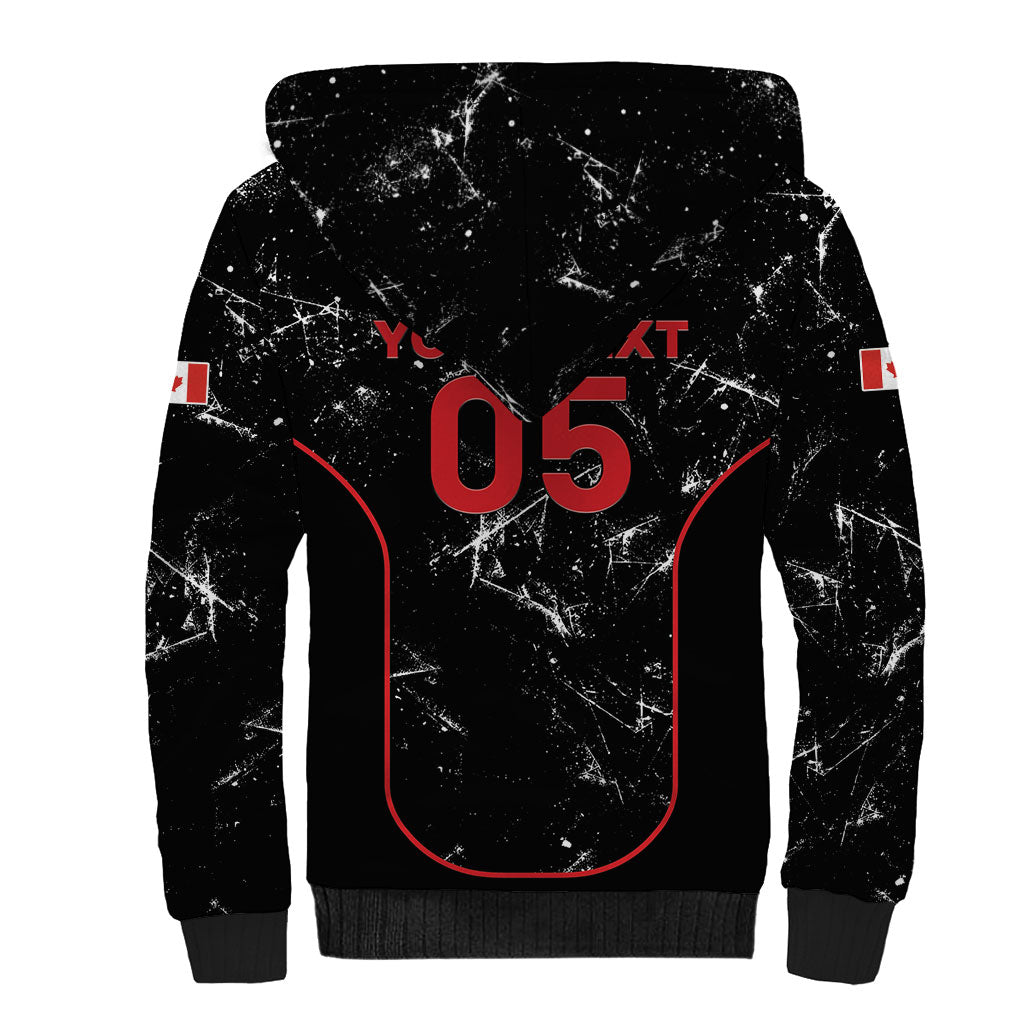 Custom Canada Football 2026 Sherpa Hoodie Go Les Rouges