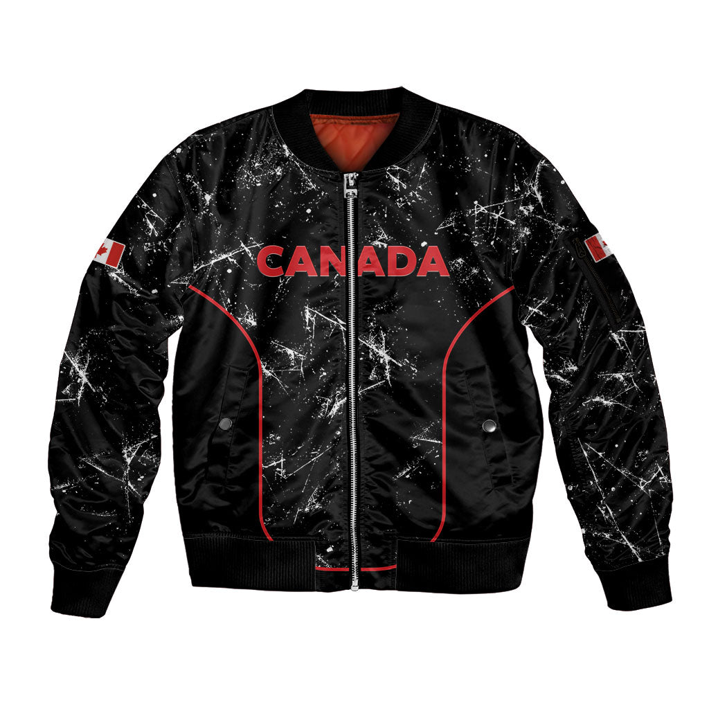 Custom Canada Football 2026 Sleeve Zip Bomber Jacket Go Les Rouges