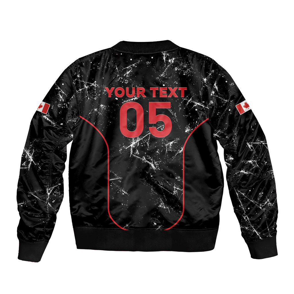 Custom Canada Football 2026 Sleeve Zip Bomber Jacket Go Les Rouges